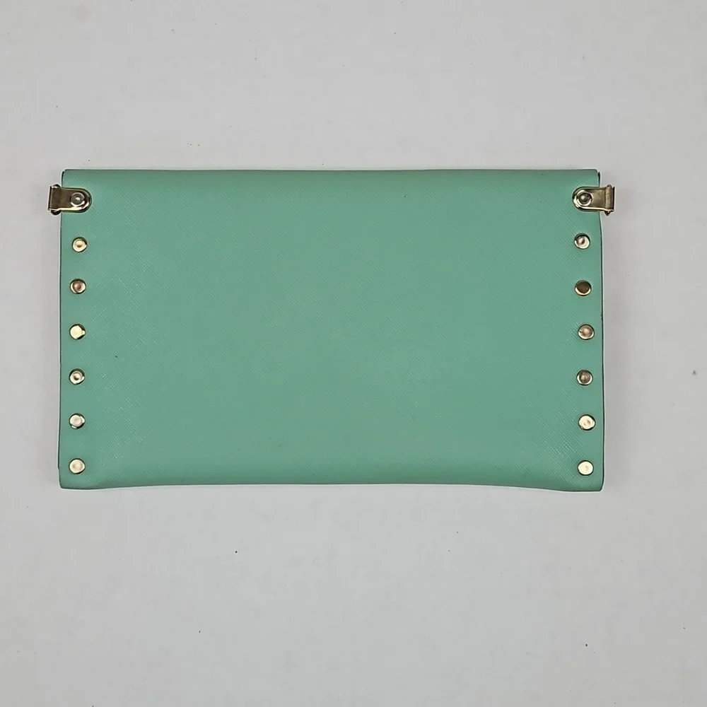 Vintage Snap Close Teal Green Clutch Purse